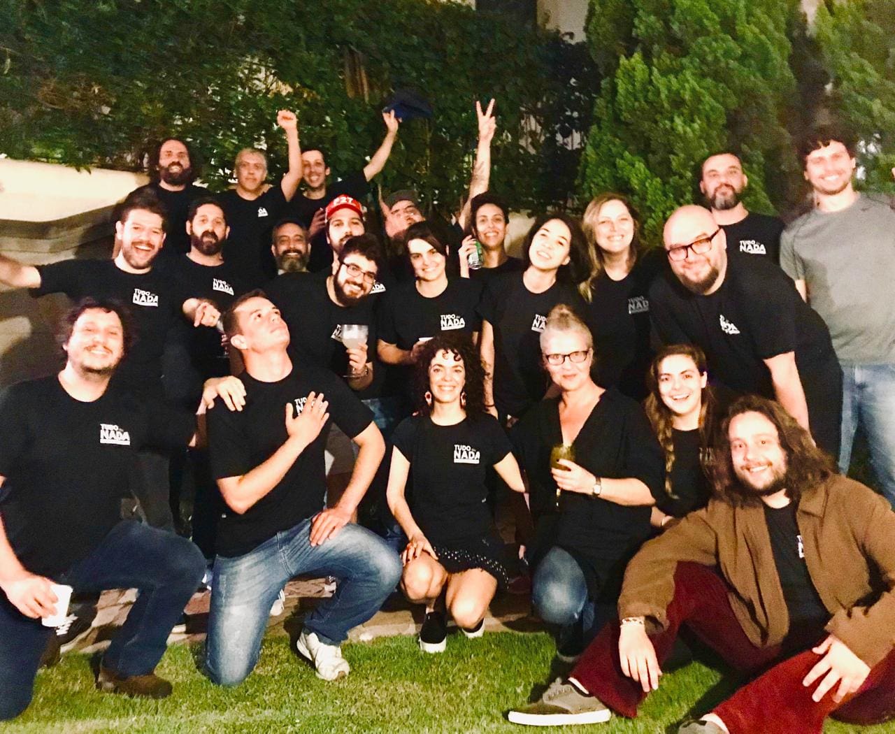 A group of people posing for a picture.